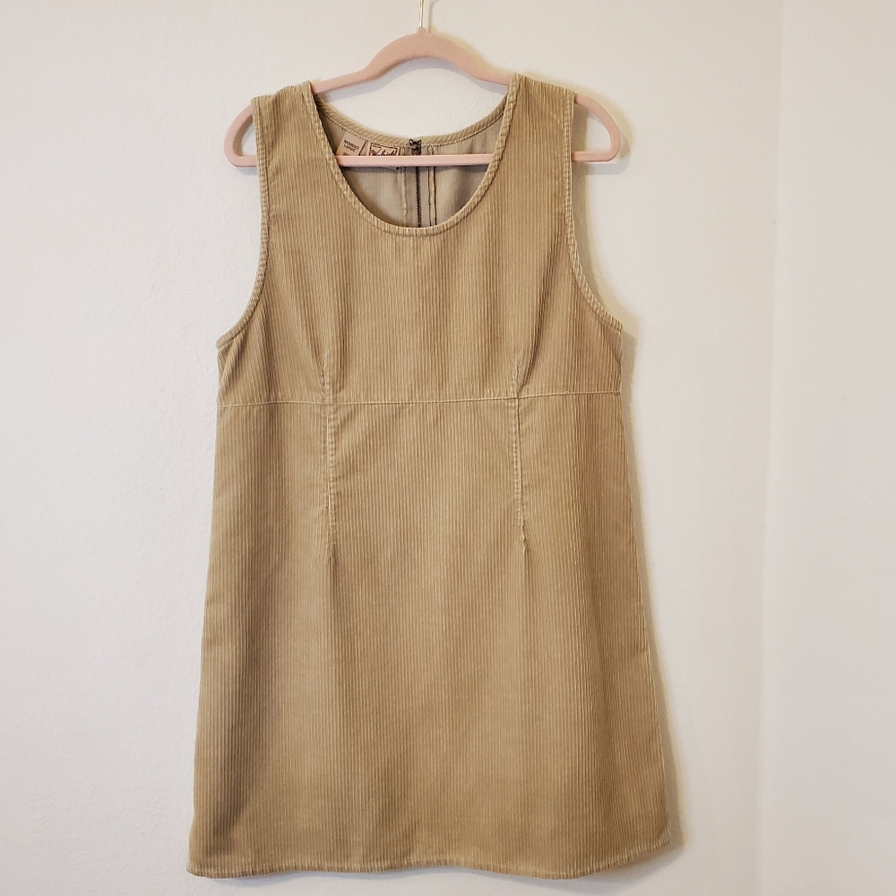Corduroy Khaki Midi Dress Size Women's Large